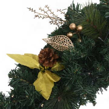 Coroniță de Crăciun cu becuri LED, verde, 60 cm, PVC - Img 6