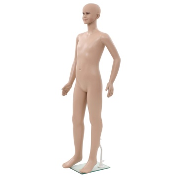 Corp manechin copil, cu bază din sticlă, bej, 140 cm - Img 1