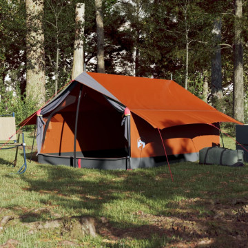 Cort camping 2 pers. gri/portocaliu 193x122x96 cm tafta 185T - Img 3