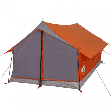 Cort camping 2 pers. gri/portocaliu 193x122x96 cm tafta 185T - Img 5