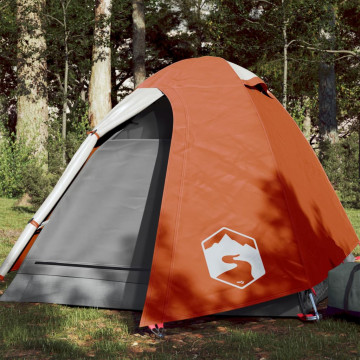 Cort camping 2 persoane gri/portocaliu 254x135x112cm tafta 185T - Img 1
