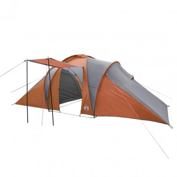 Cort camping 6 persoane gri/portocaliu 576x238x193cm tafta 185T - Img 4