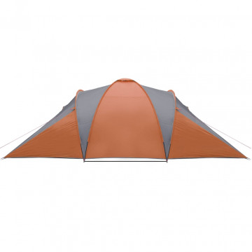 Cort camping 6 persoane gri/portocaliu 576x238x193cm tafta 185T - Img 7