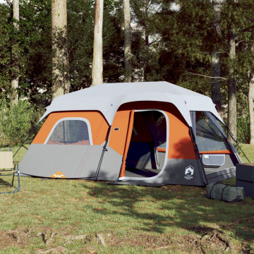 Cort camping cu LED pentru 9 persoane, gri deschis/portocaliu - Img 1