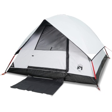 Cort camping cupolă 2 persoane alb, țesătură opacă, impermeabil - Img 2