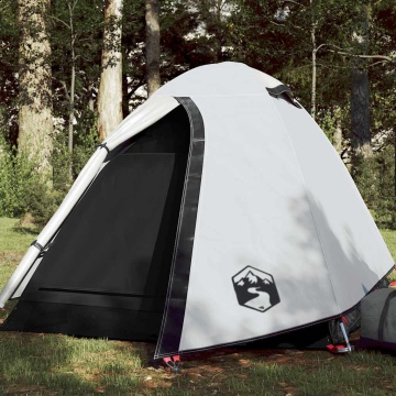 Cort camping cupolă 2 persoane alb, țesătură opacă, impermeabil - Img 1