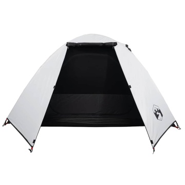 Cort camping cupolă 2 persoane alb, țesătură opacă, impermeabil - Img 8