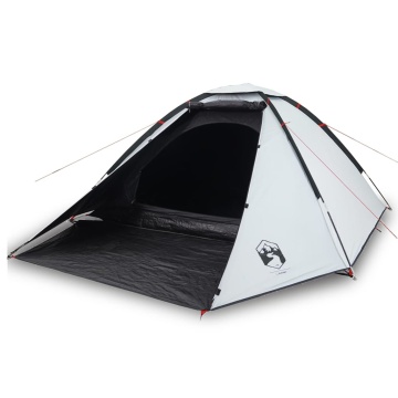 Cort camping cupolă 4 persoane alb, țesătură opacă, impermeabil - Img 2
