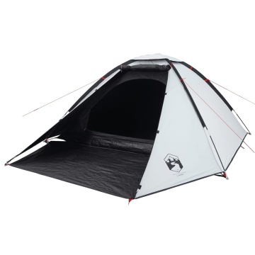 Cort camping cupolă 4 persoane alb, țesătură opacă, impermeabil - Img 4