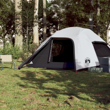 Cort camping cupolă 4 persoane alb, țesătură opacă, impermeabil - Img 3