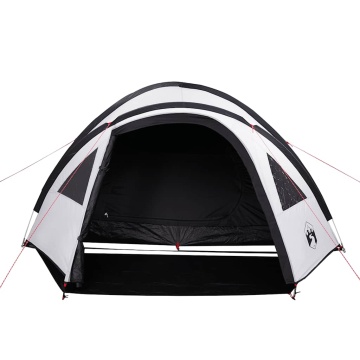 Cort camping cupolă 4 persoane alb, țesătură opacă, impermeabil - Img 8