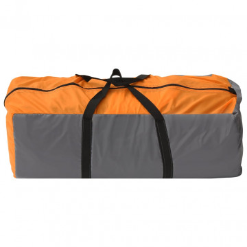 Cort camping tip iglu, 8 pers., gri/portocaliu, 650x240x190 cm - Img 5