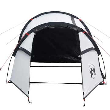 Cort camping tunel 3 persoane, alb, țesătură opacă, impermeabil - Img 5