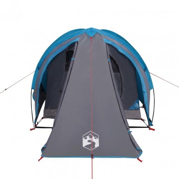 Cort de camping 2 persoane albastru, 320x140x120 cm, tafta 185T - Img 8
