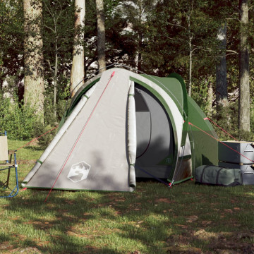 Cort de camping 2 persoane, verde, 320x140x120 cm, tafta 185T - Img 3