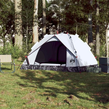 Cort de camping 3 persoane, alb opac, setare rapidă, țesătură - Img 3