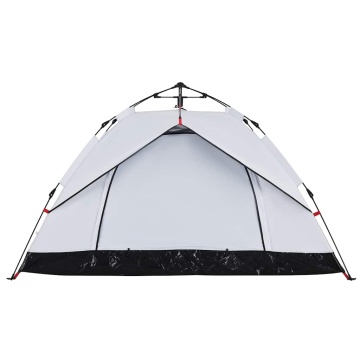 Cort de camping 3 persoane, alb opac, setare rapidă, țesătură - Img 7