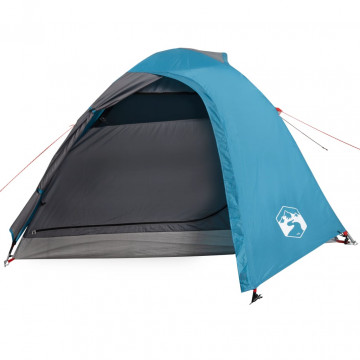Cort de camping 4 persoane albastru, 267x272x145 cm, tafta 185T - Img 8