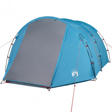Cort de camping 4 persoane albastru, 420x260x153 cm, tafta 185T - Img 8