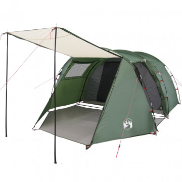 Cort de camping 4 persoane, verde, 420x260x153 cm, tafta 185T - Img 4