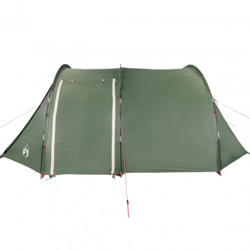 Cort de camping 4 persoane, verde, 420x260x153 cm, tafta 185T - Img 7