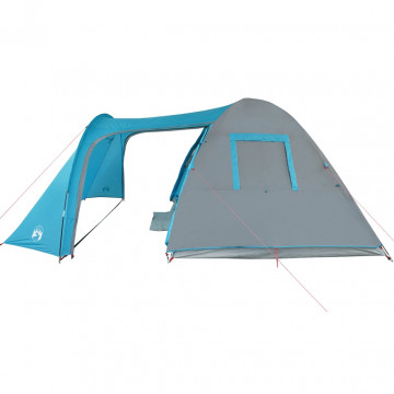Cort de camping 6 persoane albastru, 466x342x200 cm, tafta 185T - Img 6