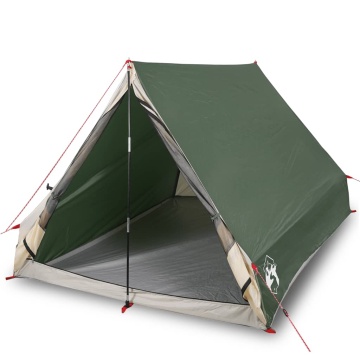 Cort de camping cu cadru A, 2 persoane, verde, impermeabil - Img 2