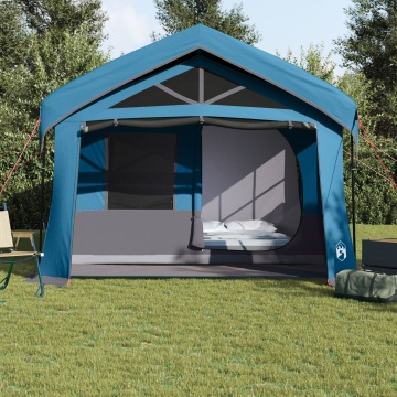 Cort de Camping cu Feronerie Albastru pentru 10 Persoane Waterproof - Img 4