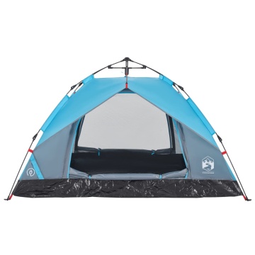 Cort de camping cupolă 3 persoane, setare rapidă, albastru - Img 6