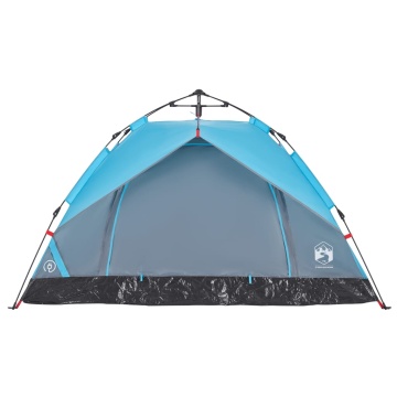 Cort de camping cupolă 3 persoane, setare rapidă, albastru - Img 8