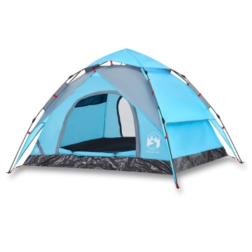 Cort de camping cupolă 3 persoane, setare rapidă, albastru - Img 2