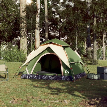 Cort de camping cupolă 3 persoane, setare rapidă, verde - Img 3