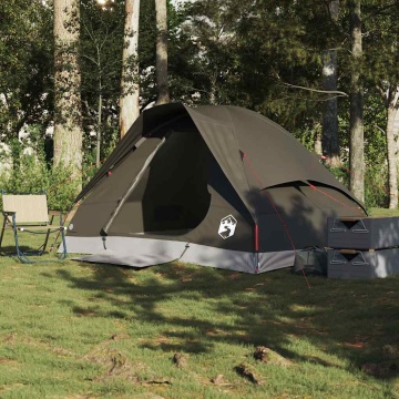 Cort de camping cupolă pentru 2 persoane, maro, impermeabil - Img 3