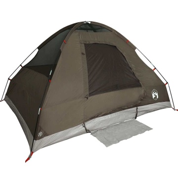 Cort de camping cupolă pentru 2 persoane, maro, impermeabil - Img 8