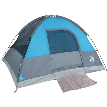 Cort de camping cupolă pentru 3 persoane, albastru, impermeabil - Img 5