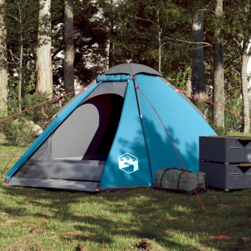 Cort de camping cupolă pentru 4 persoane, albastru, impermeabil - Img 1