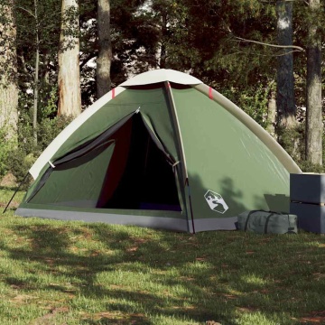 Cort de camping cupolă pentru 4 persoane, verde, impermeabil - Img 1