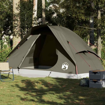 Cort de camping cupolă pentru 6 persoane, maro, impermeabil - Img 1