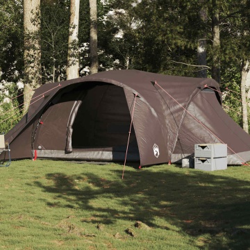 Cort de camping cupolă pentru 6 persoane, maro, impermeabil - Img 1