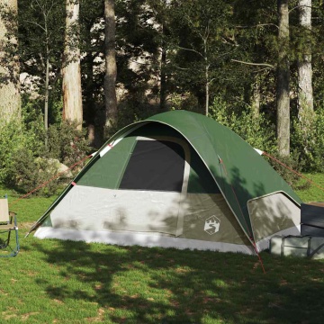 Cort de camping cupolă pentru 6 persoane, verde, impermeabil - Img 3
