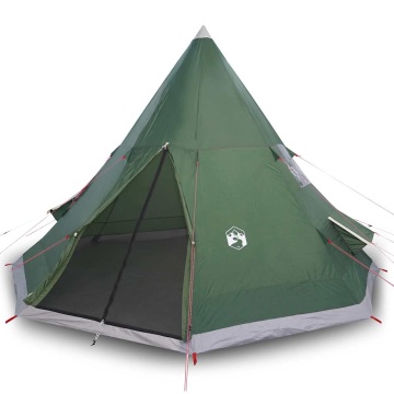 Cort de camping tipi pentru 4 persoane, verde, impermeabil - Img 2