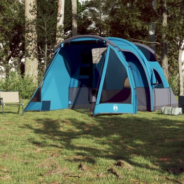 Cort de camping tunel pentru 4 persoane, albastru, impermeabil - Img 3