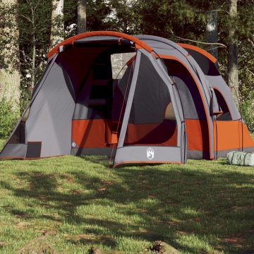 Cort de camping tunel pentru 4 persoane, gri, impermeabil - Img 1