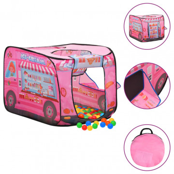 Cort de joacă pentru copii cu 250 bile, roz, 70x112x70 cm - Img 1