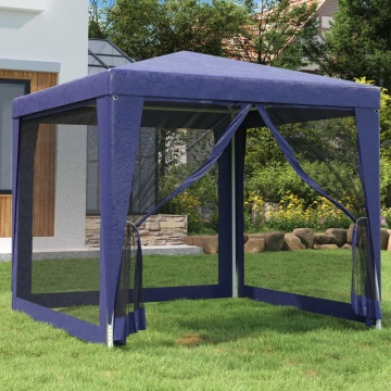Cort de petrecere, 4 pereți de plasă, albastru, 2,5x2,5 m, HDPE - Img 1