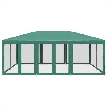 Cort de petrecere cu 10 pereți din plasă, verde, 6x4 m, HDPE - Img 3