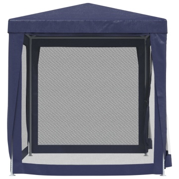 Cort de petrecere cu 4 pereți din plasă, albastru, 2x2 m, HDPE - Img 4