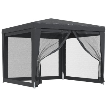 Cort de petrecere cu 4 pereți din plasă, antracit, 3x3 m, HDPE - Img 2