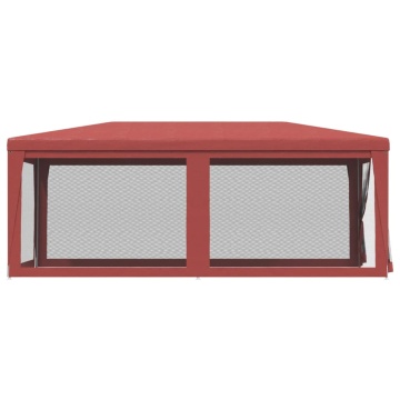 Cort de petrecere cu 6 pereți din plasă, roșu, 3x6 m, HDPE - Img 4