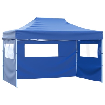 Cort pliabil cu 3 pereți, 3 x 4,5 m, albastru - Img 1